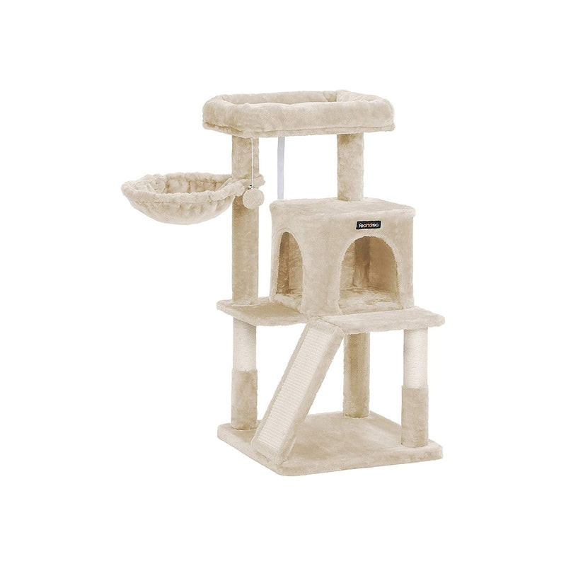 Feandrea Cat Tree Tower, Beige, 48x48x96cm