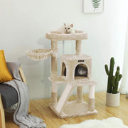 Feandrea Cat Tree Tower, Beige, 48x48x96cm