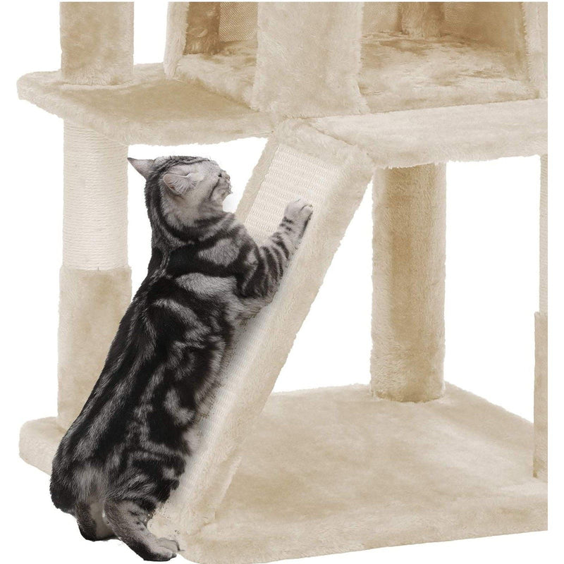 Feandrea Cat Tree Tower, Beige, 48x48x96cm