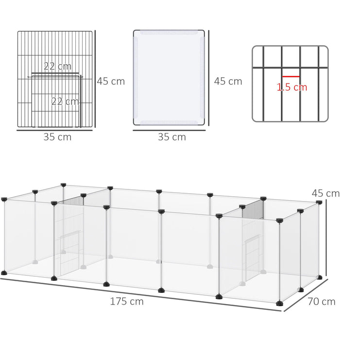 White DIY Metal Pet Playpen: 18 Panels