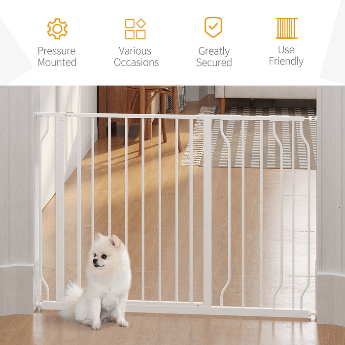 75-115cm  Wide Pet  Safety Gate - White