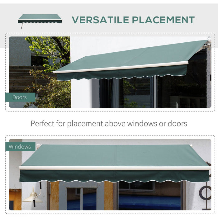 Manual Retractable Garden Patio Awning, 2.5m x 2m