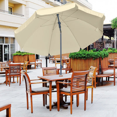 2.2m Beach Umbrella Parasol, Steel - Dark Green Outsunny