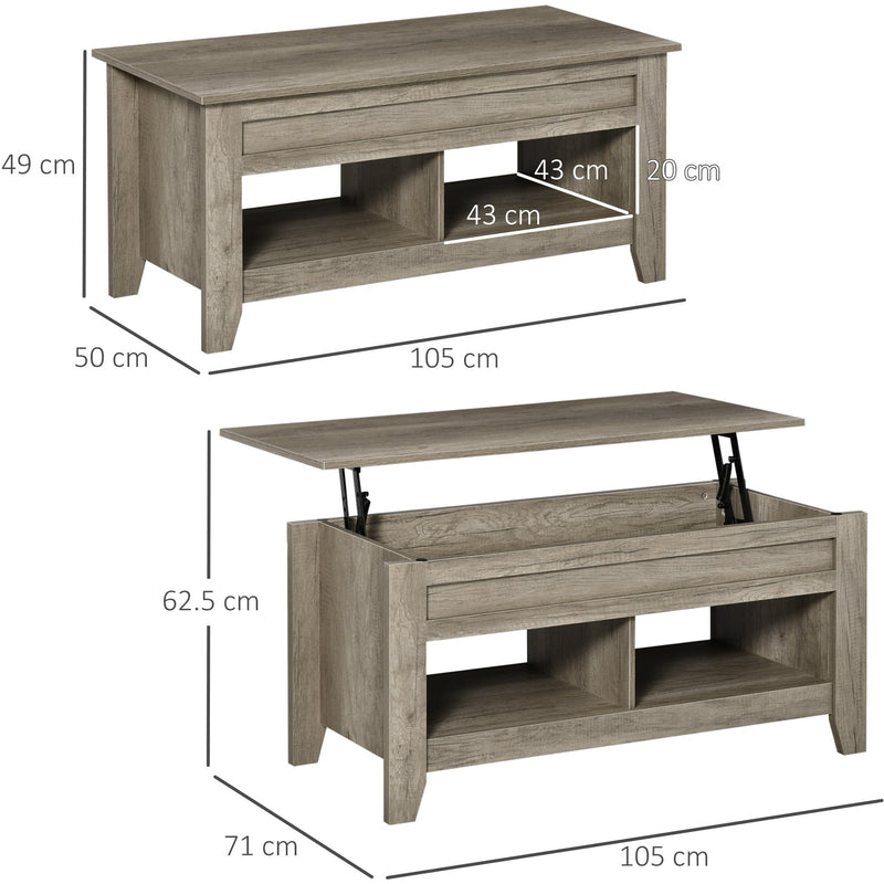 Rectangular Coffee Table with Storage And Lift Top
