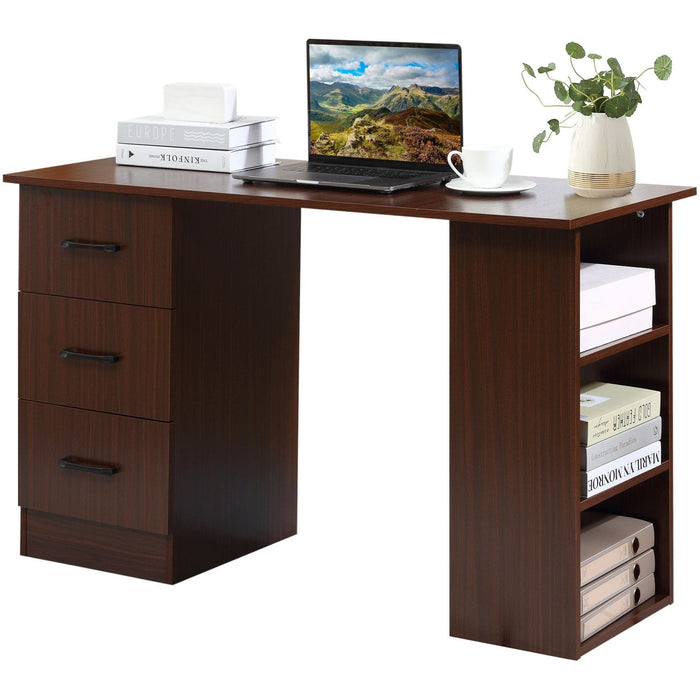120cm Home Office Computer Desk with Storage Shelves