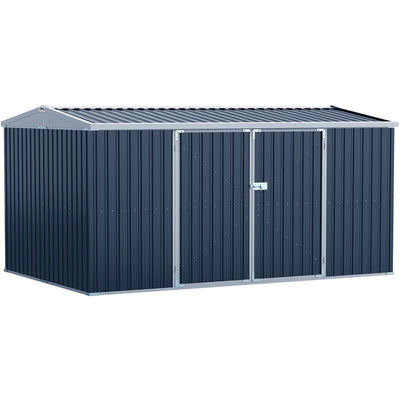 14x9ft Metal Garden Tool Shed, Grey Outsunny