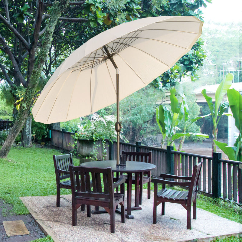 Round Patio Parasol, 2.5m, Tilt Crank, 18 Ribs