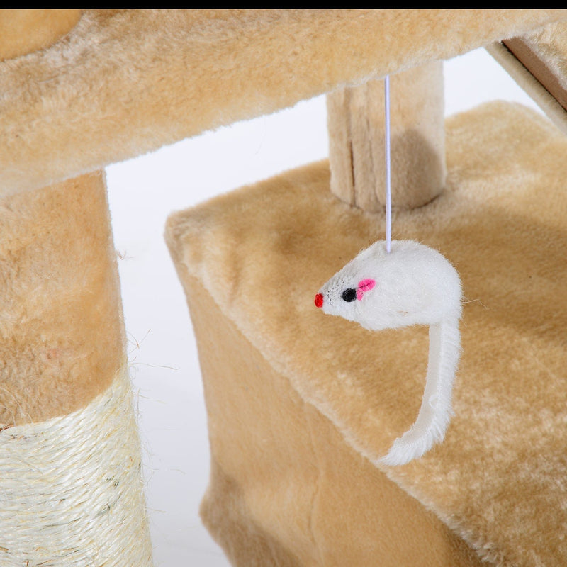 Cream Cat Activity Tree, Scratching Post, Climbing Tower