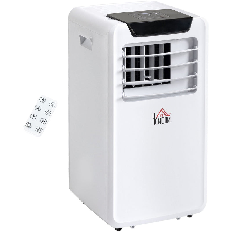 HOMCOM 10000 BTU Mobile Portable Air Conditioner Cooling Dehumidifying Ventilating Ac Unit w/ Remote Controller, LED Display, Timer, White Homcom