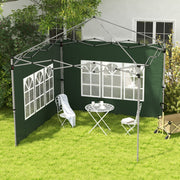 Outsunny Gazebo Side Panels, Sides Replacement with Window for 3x3(m) or 3x4m Pop Up Gazebo, 2 Pack, Green Outsunny