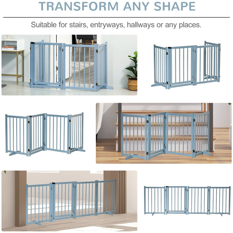 Wooden Dog Gate Indoor, Foldable, Freestanding, 80 x 237.5cm