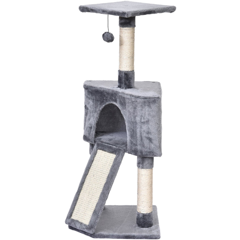 3-Tier Sisal Rope Cat Scratching Post w/ Dangle Toy