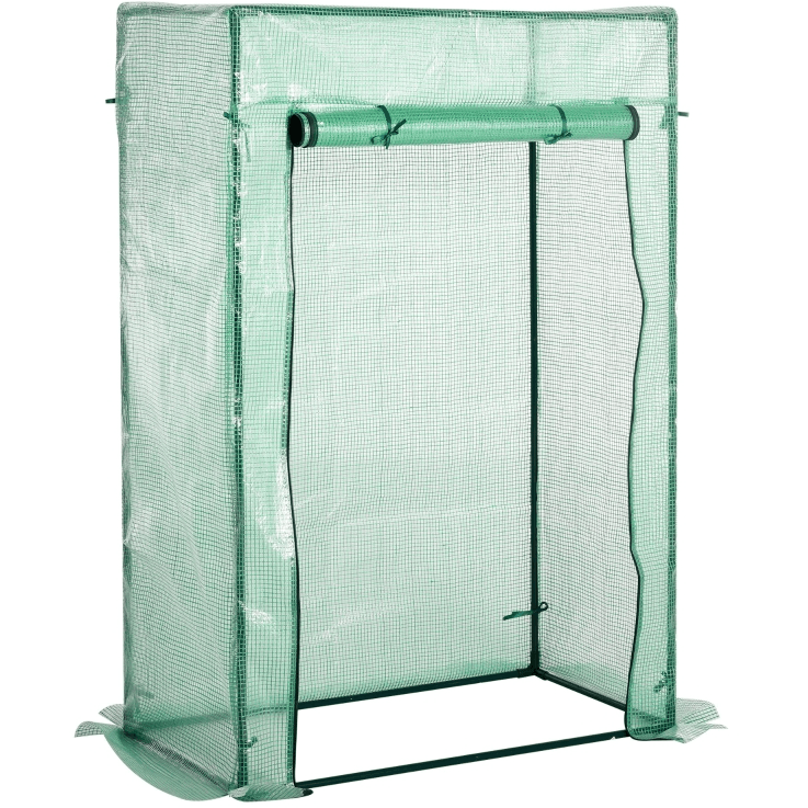 Compact Mini Greenhouse, Steel, Roll-up Door, 100x50x150cm