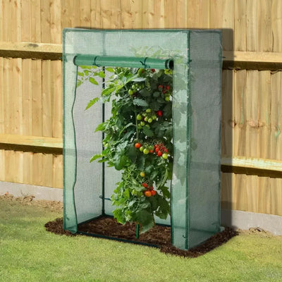 Compact Mini Greenhouse, Steel, Roll-up Door, 100x50x150cm Outsunny