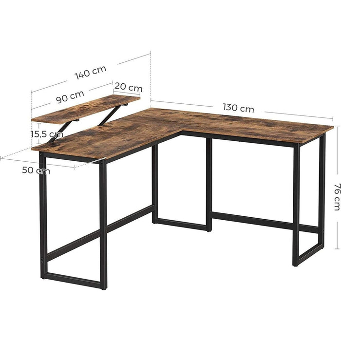 Corner Desk With Monitor Stand by Vasagle