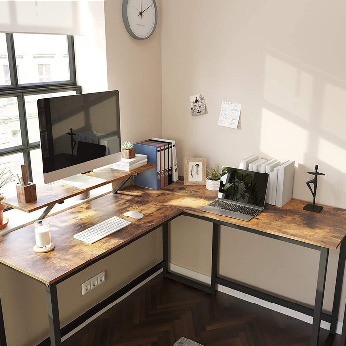 Corner Desk With Monitor Stand by Vasagle