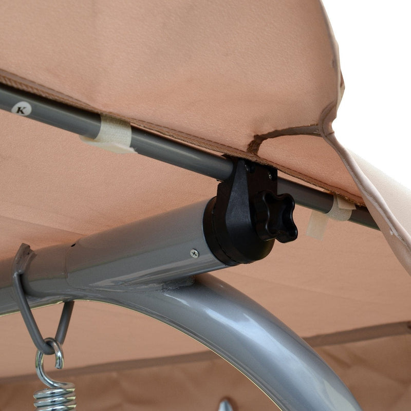 Deluxe 3 Seater Garden Swing Chair with Adjustable Canopy Outsunny