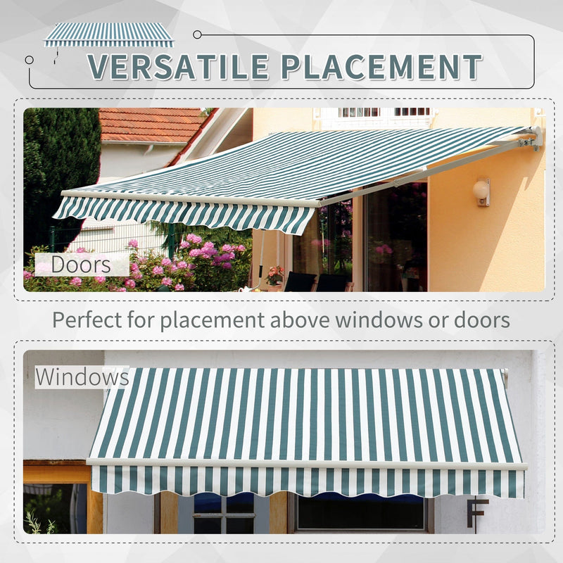 Manual Patio Awning - 4 x 3m Aluminium Retractable Sun Shade