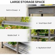 Outdoor Garden Potting Bench With Storage Outsunny