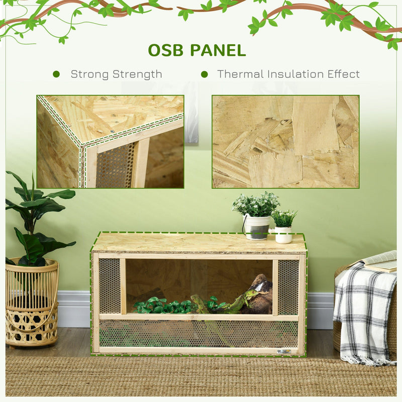 Reptile Terrarium with Sliding Doors - For Lizards Pawhut