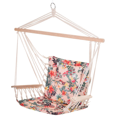 Outdoor Hanging Hammock Chair, Thick Rope, Multicoloured Outsunny