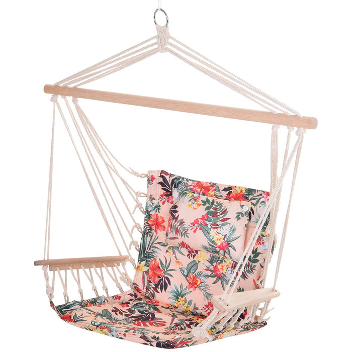 Outdoor Hanging Hammock Chair, Thick Rope, Multicoloured