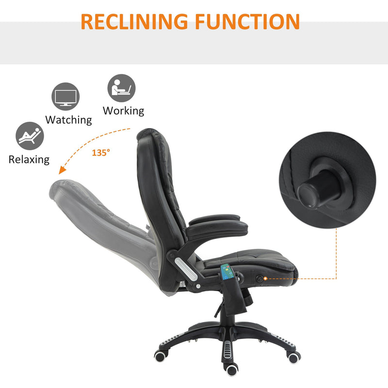 Black High-Back Massage Executive Chair with Tilt