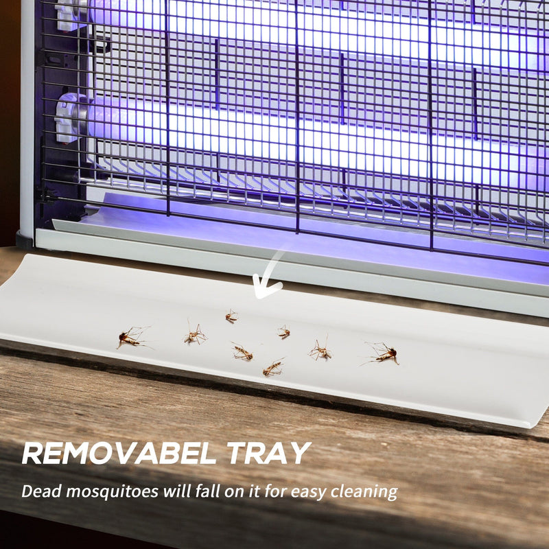 Outsunny Free Standing Wall Hanging 20W Electric Fly Mosquito Killer Electric Fly Zapper, Bug Zapper, Insect Killer, Silver Outsunny