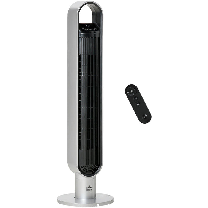 39" Anion Freestanding Tower Fan with Remote, 3 Speed, Black