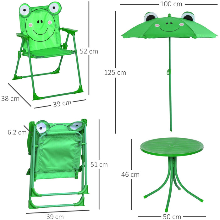 Kids Picnic Table Set with Adjustable Umbrella