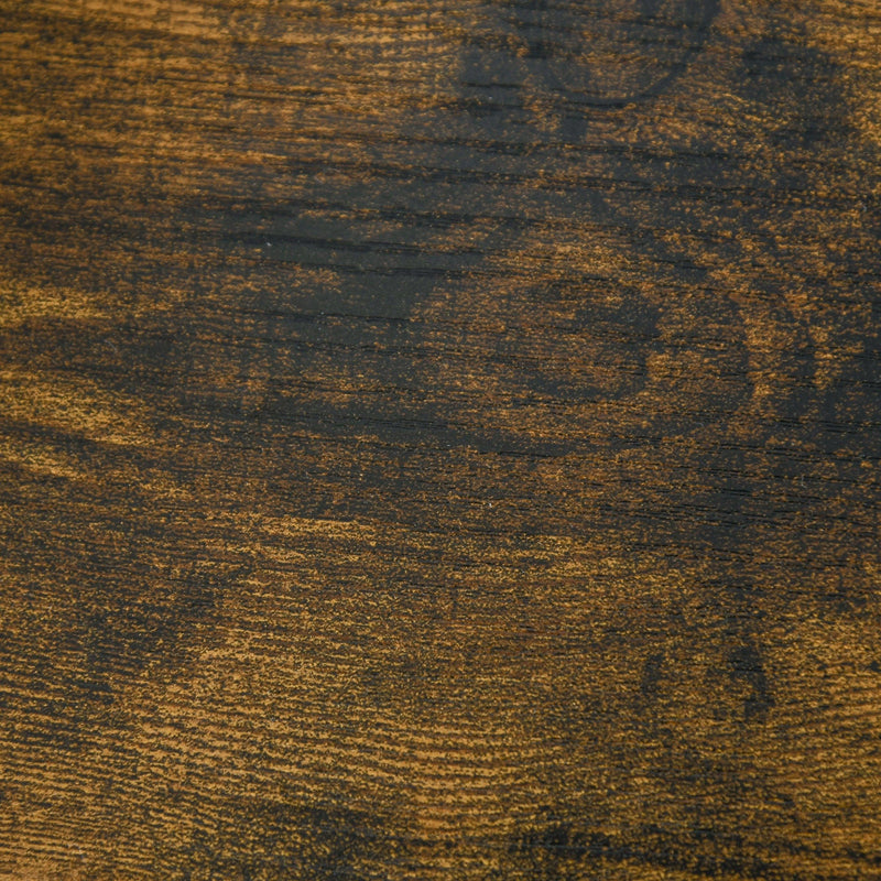 Rustic Industrial Side Table with Drawer, Shelf, Steel Frame
