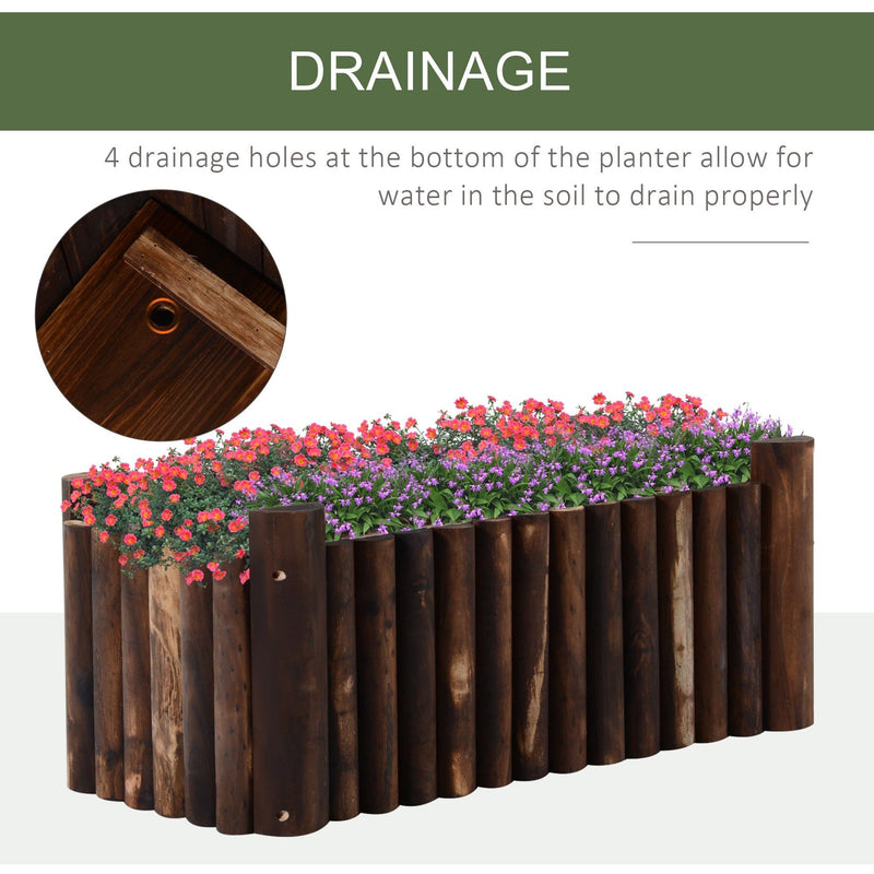 Raised Wooden Flower Beds, 78x35x30 cm