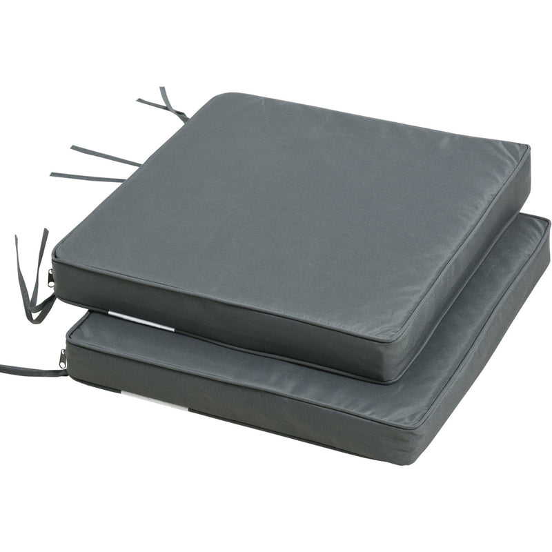Square Cushions For Outdoor Chairs, 45x45cm, Grey Outsunny