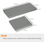 Outsunny Outdoor Seat Cushion Pads for Rattan Furniture, 3 PCs Garden Furniture Cushions, Dark Grey Outsunny