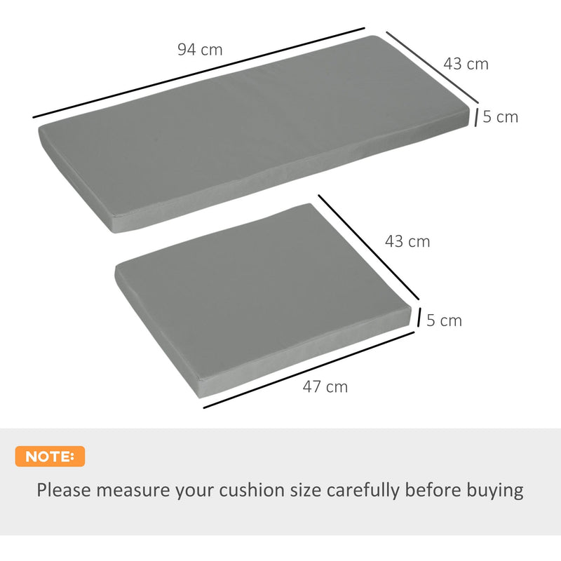 Outsunny Outdoor Seat Cushion Pads for Rattan Furniture, 3 PCs Garden Furniture Cushions, Dark Grey Outsunny