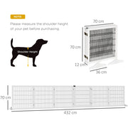 White Freestanding Wooden Pet Gate, 6 Panels Pawhut