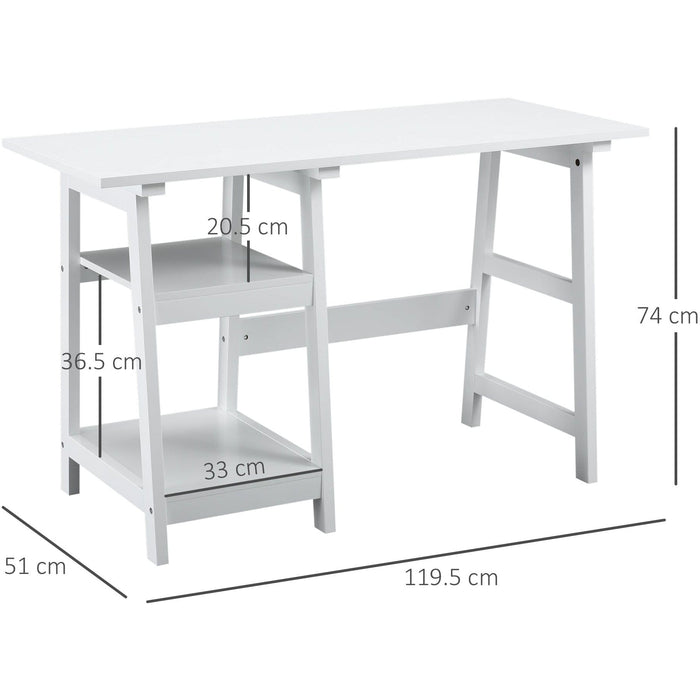 Compact Desk With Bookshelf Study Table For Home Office