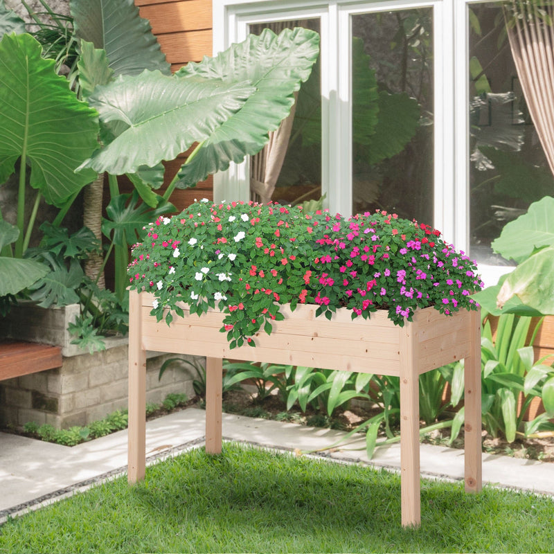 Raised Wooden Flower Beds