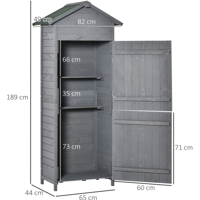 Small Wooden Tool Shed - Grey