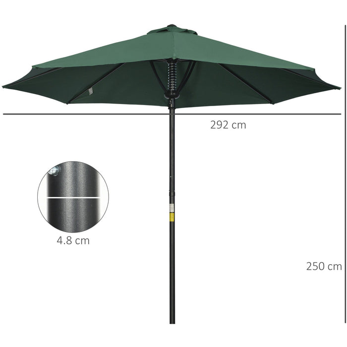 3m Garden Parasol, Green