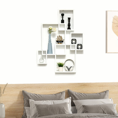 Cube Floating Shelves in White Homcom