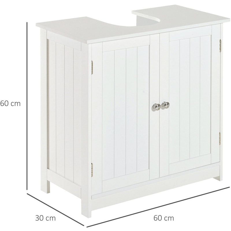 Under Sink Bathroom Cabinet, 60L x 30W x 60H cm, White