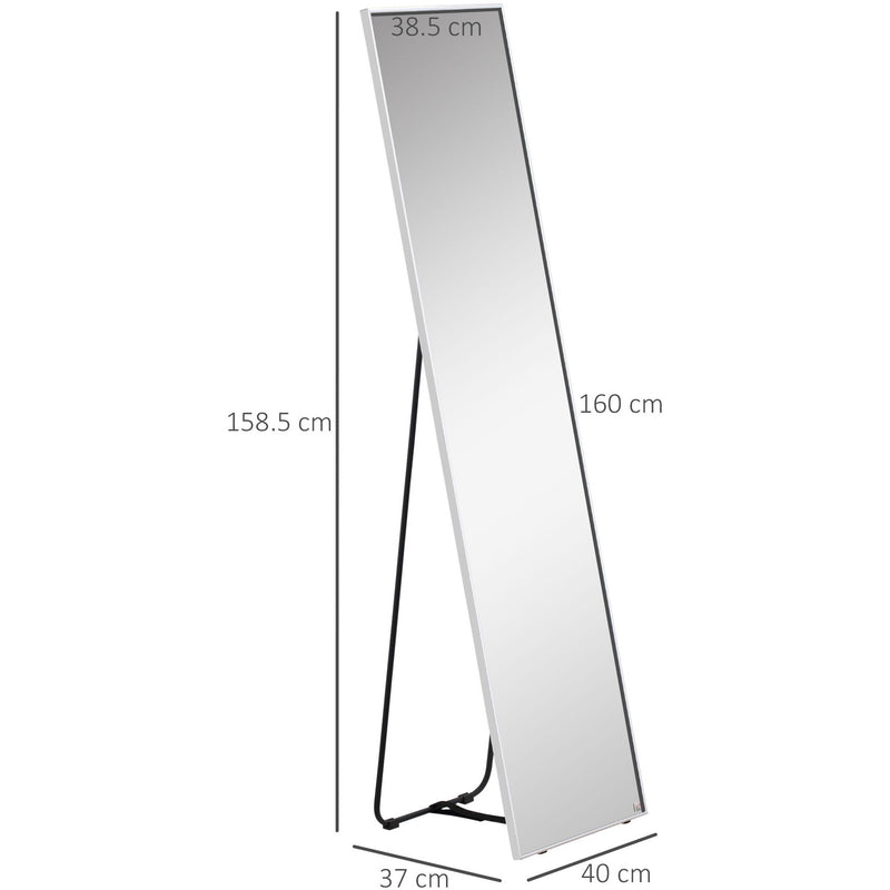 Black Wall-Mounted Full-Length Mirror (160x40cm)