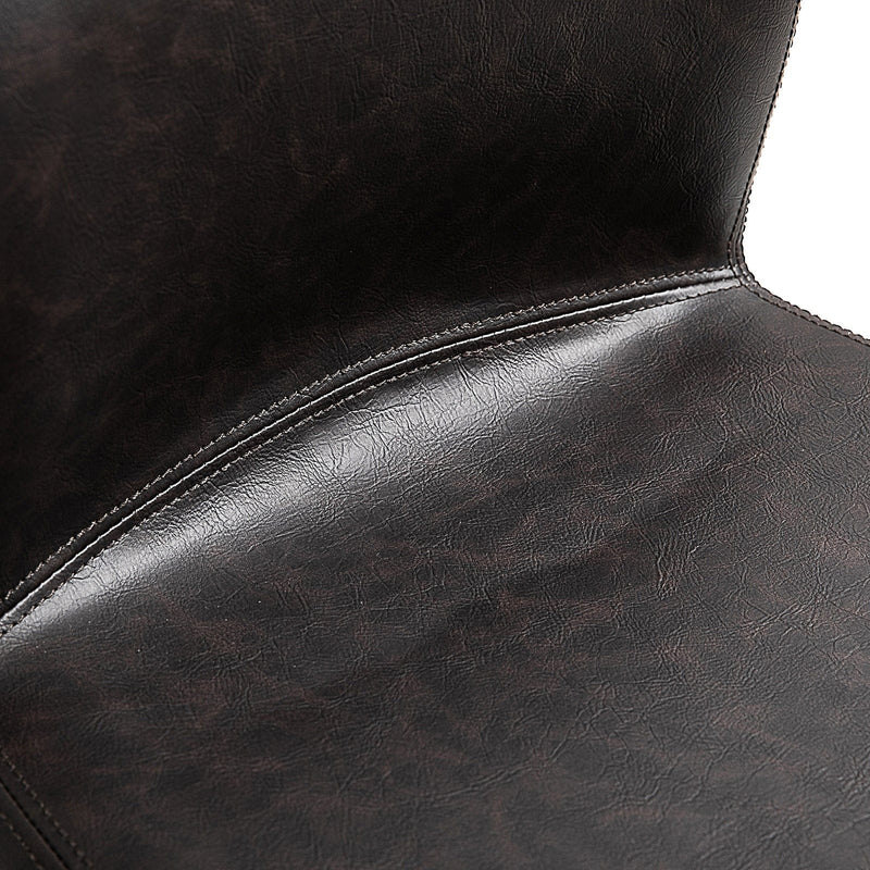 Wooden Breakfast Bar Stools With Backs, Brown Leather