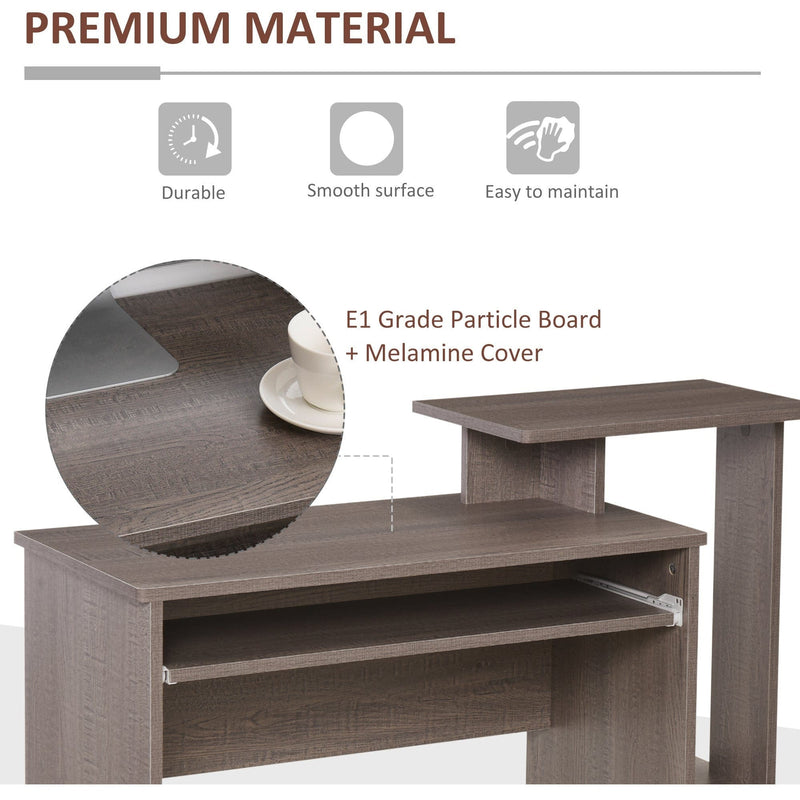 Compact Gaming PC Desk with Keyboard Tray & Drawer Shelf