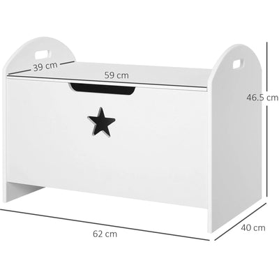 White Wooden Toy Box Homcom