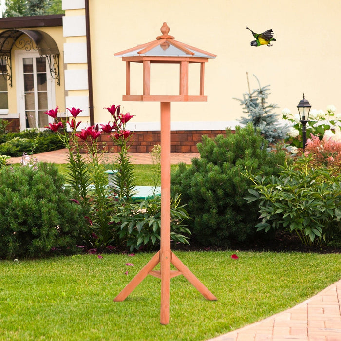 Deluxe Wooden Bird Stand Feeder Table, 113cm High