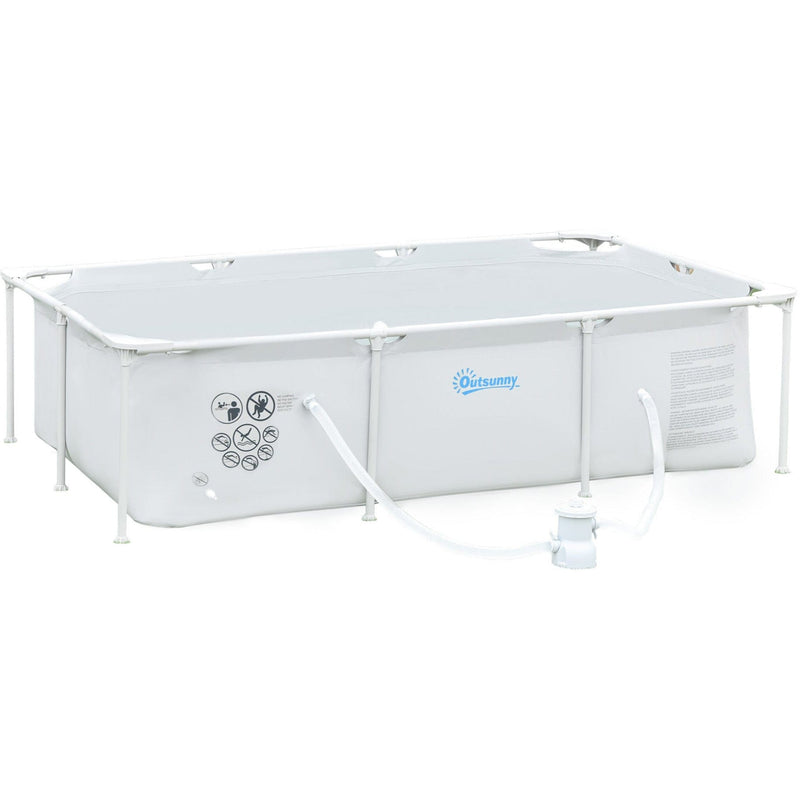8ft Steel Frame Pool Set, Filter Pump, Rust Resistant Outsunny