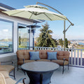 2.7m Banana Cantilever Parasol, Crank, Double Tier Canopy Outsunny