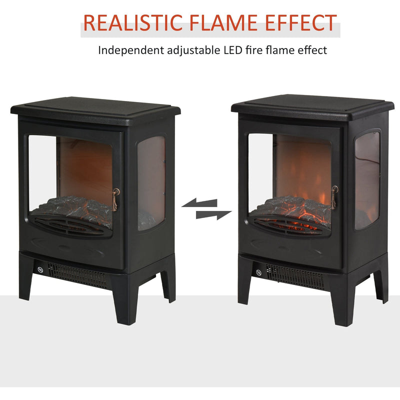 1800W Portable Fireplace Heater, Black